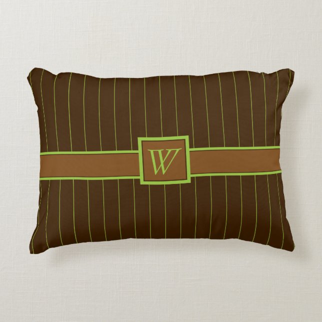 Almohada con rayas de lima y chocolate (Anverso)