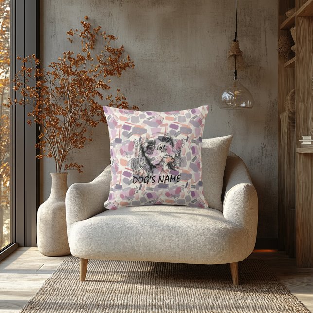 Almohada con retrato personalizado de Cavalier con (Subido por el creador)