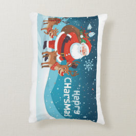 almohada con Santa Claus y reno