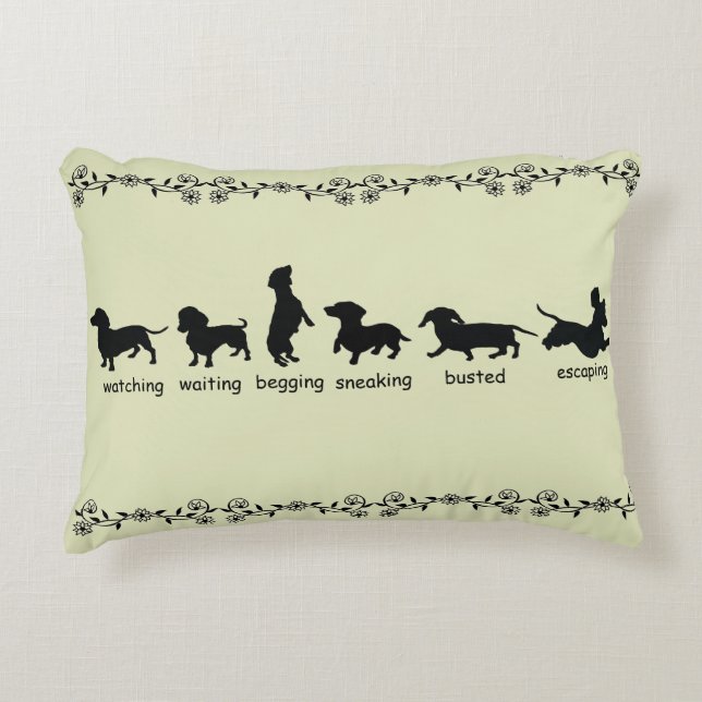 Almohada con silueta de dachshund (Anverso)