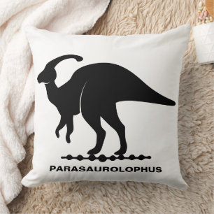 Almohada con silueta de dinosaurio Parasaurolophus