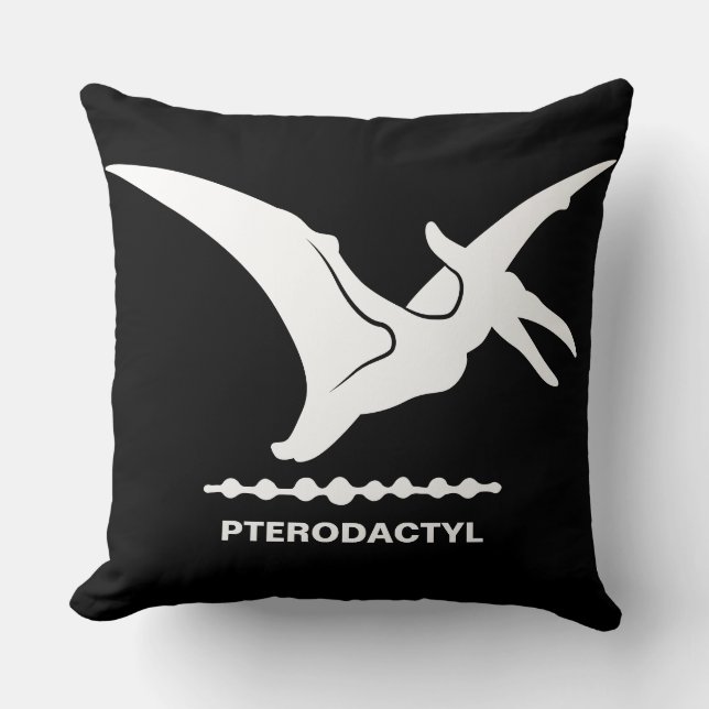 Almohada con silueta de dinosaurio Pterodáctilo (Anverso)