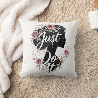 Almohada con silueta floral Just Do It