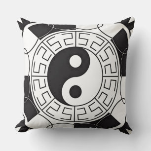 Almohada con símbolo asiático Yin y Yang