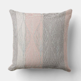 Almohada con superposición floral de rayas rosas y