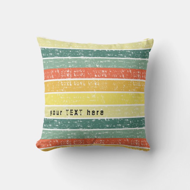 Almohada con tema costero de raya retro (Anverso)