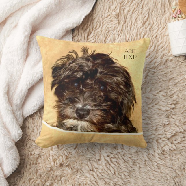 Almohada con texto de perro Schnoodle (Manta)