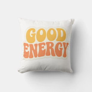 Almohada con texto ondulado retro de BUENA ENERGÍA