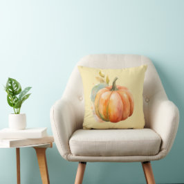 Almohada con una huella de calabaza otoñal