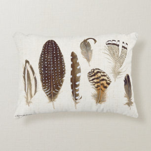 Almohada con unas plumas magníficas pintadas a man
