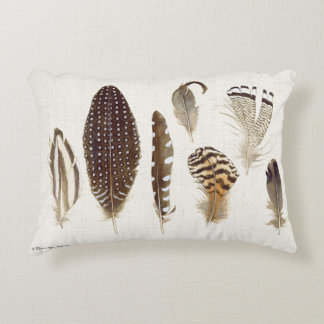 Almohada con unas plumas magníficas pintadas a man