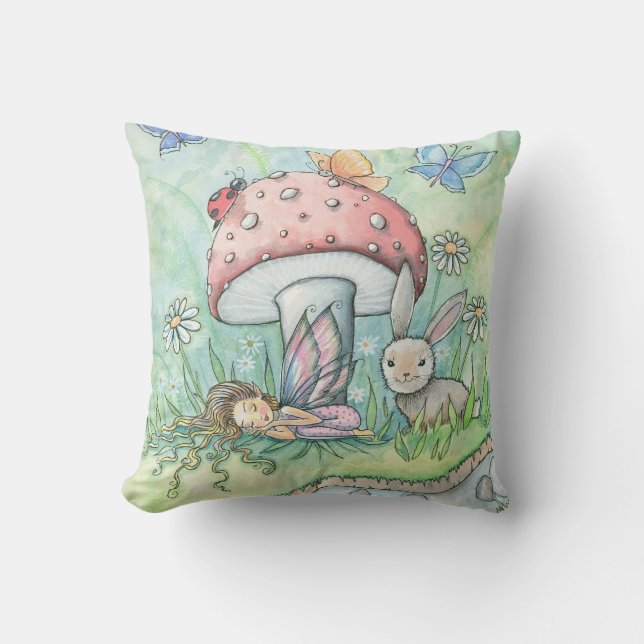 Almohada Conejito Hada Adorable y Chicas Hongo (Anverso)