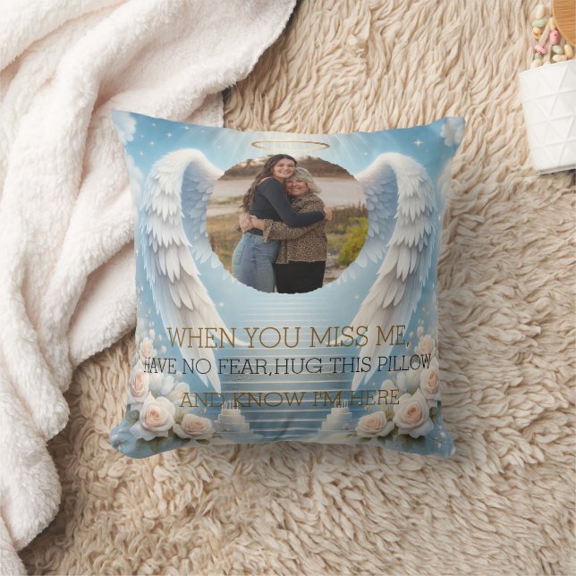 Almohada conmemorativa de ángel personalizada con  (Manta)