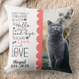 Almohada conmemorativa de pérdida de mascota Gato