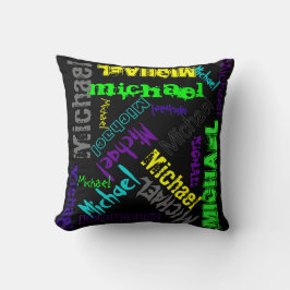 Almohada conocida del collage en colores