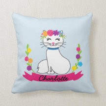 almohada conocida personalizada gato lindo