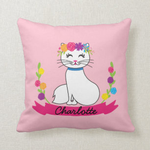 almohada conocida personalizada gato lindo