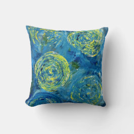 Almohada contemporánea azul