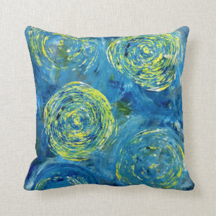 Almohada contemporánea azul