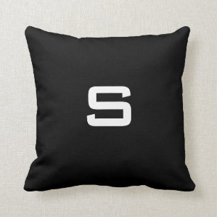 almohada contemporánea de dos tonos blanco y negr