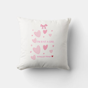 Almohada Coqueta de Corazones Rosas — Solo Soy una