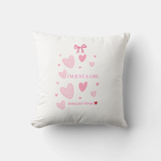 Almohada Coqueta de Corazones Rosas — Solo Soy una