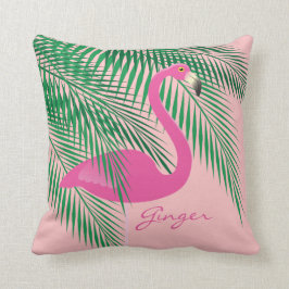 Almohada coralina del flamenco del jengibre