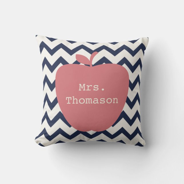 Almohada coralina del profesor de Chevron Apple de (Anverso)