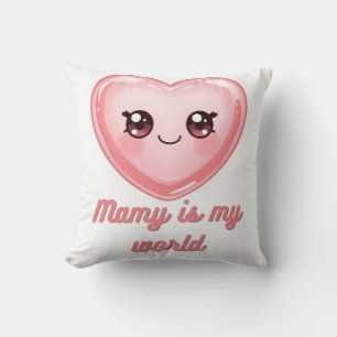 Almohada Corazón Kawaii de Doble Cara - Mamy es mi