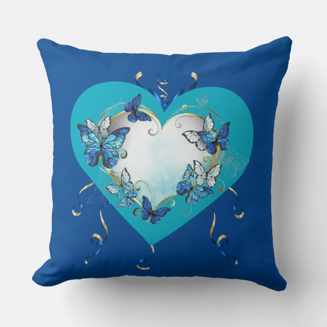 Almohada Corazón Mariposas Caprichosas (Anverso)