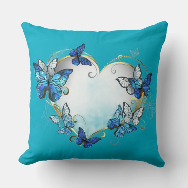 Almohada Corazón Mariposas Caprichosas (Anverso)