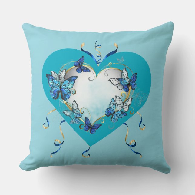 Almohada Corazón Mariposas Caprichosas (Anverso)