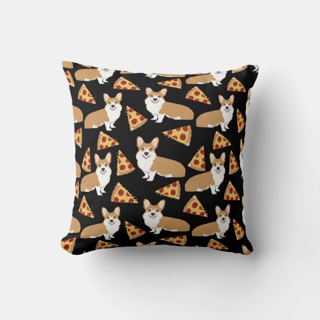 almohada Corgi Pizza (Anverso)