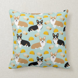 almohada Corgi y Tacos Throw - regalo de corgi tie