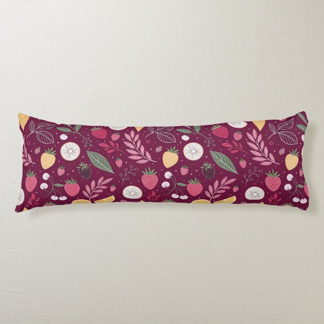 Almohada Corporal – Cojín Largo Patrón de Frutas C (Anverso)