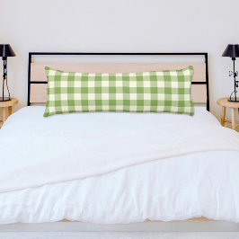 Almohada corporal con estampado de cuadros verdes