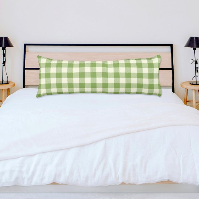 Almohada corporal con estampado de cuadros verdes (Subido por el creador)