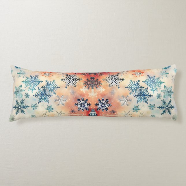 Almohada corporal con patrón de copos de nieve vin (Anverso)
