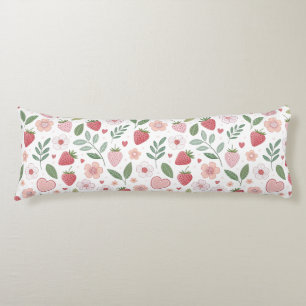 Almohada corporal con patrón de fresa lindo