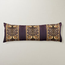 Almohada corporal de adorno floral dorado