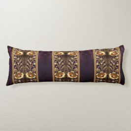 Almohada corporal de adorno floral dorado