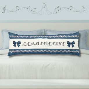 Almohada corporal de clarinete azul lindo para dec