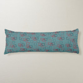 Almohada corporal de delicia cuadrada roja y azul