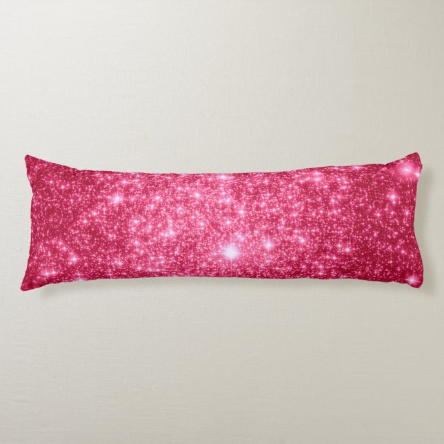 Almohada corporal de estrellas rosa caliente (Anverso)