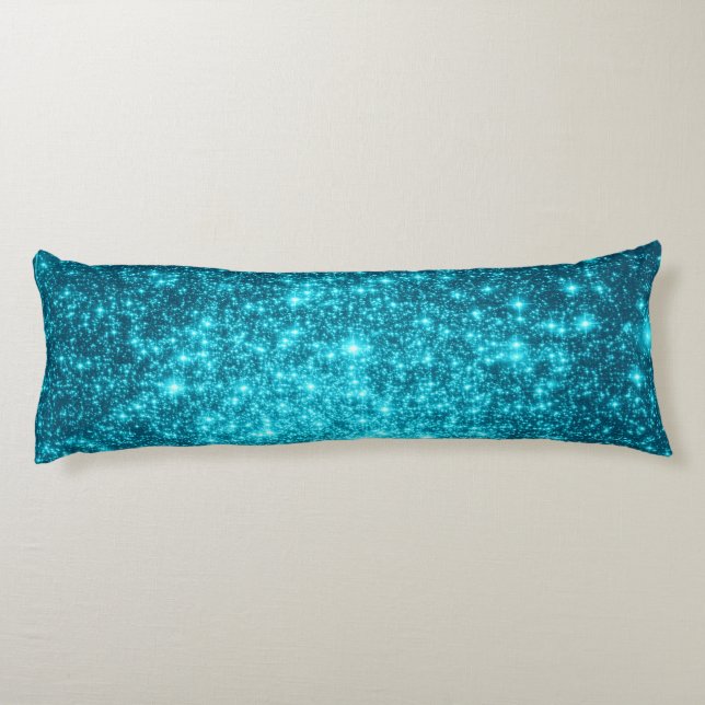 Almohada corporal de estrellas verdes azules (Reverso)