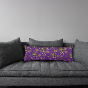 Almohada corporal de flor natural púrpura
