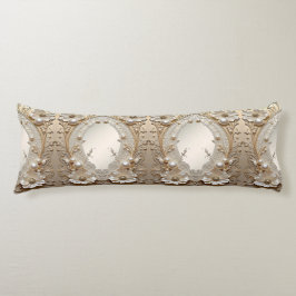 Almohada corporal de flores blancas modernas perla