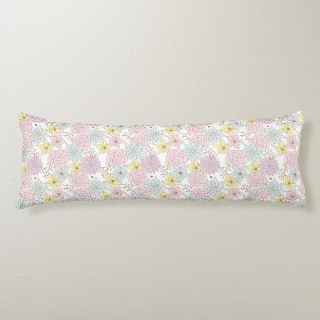 almohada corporal de flores de primavera (Anverso)
