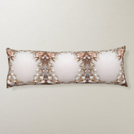 Almohada corporal de flores suaves rosadas y blanc