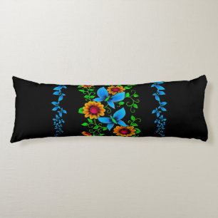 Almohada corporal de garabato de flor